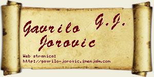 Gavrilo Jorović vizit kartica